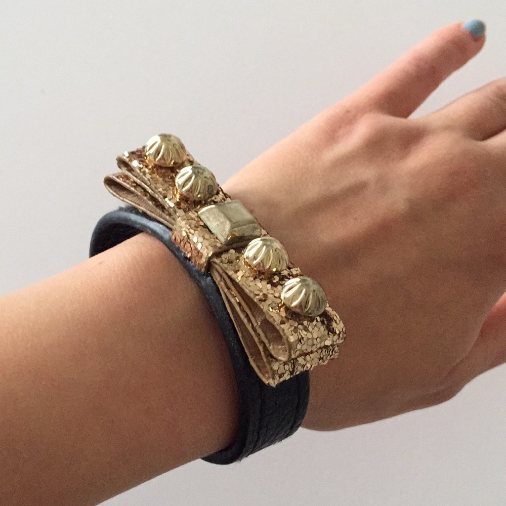Betsey Johnson Wrap Gold Bow Bracelet